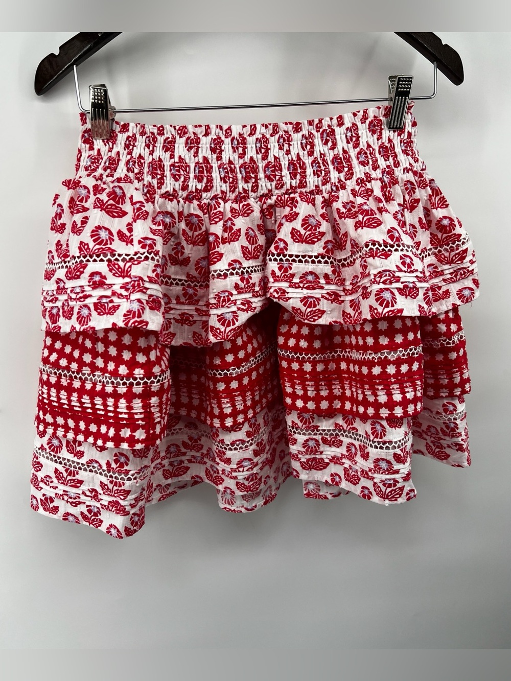 Roller Rabbit x Target Skirt Red Floral Ruffle Skirt - small